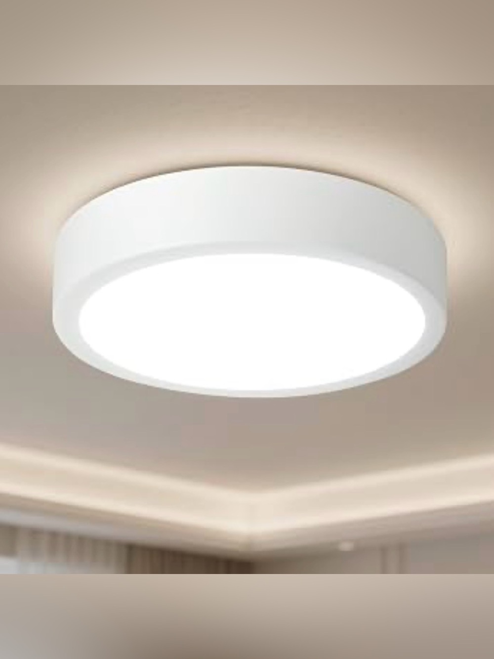 11" LED Flush Mount Ceiling Light, White Modern Ceiling Light Fixture with 5CCT